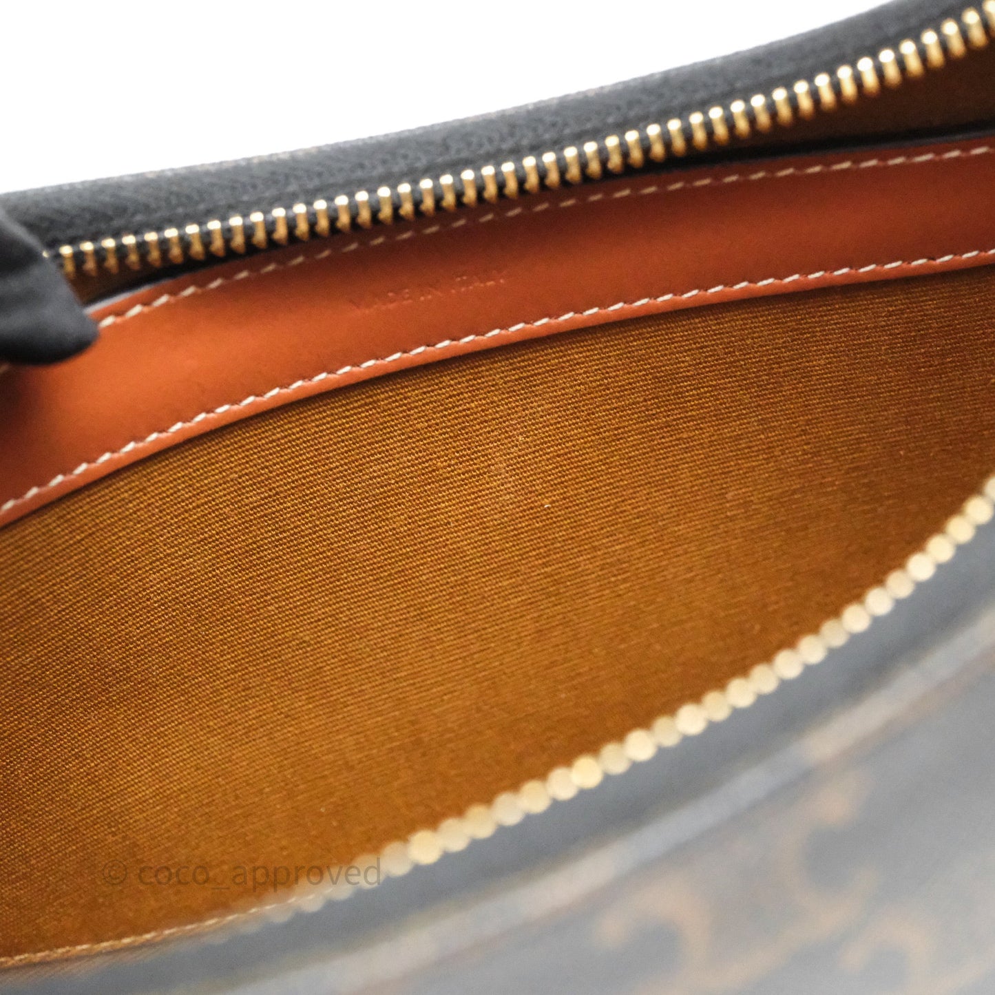 Celine Ava Bag In Triomphe Canvas Calfskin Tan