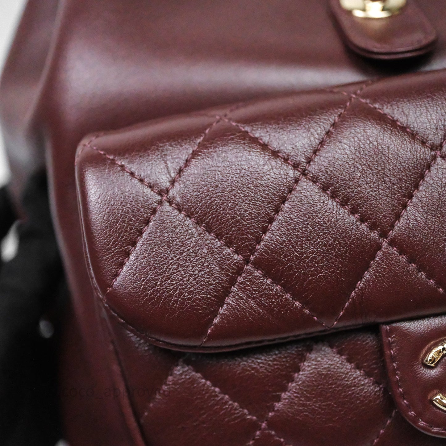 Chanel Quilted Large Duma Drawstring Backpack Bordeaux Calfskin Light Gold Hardware