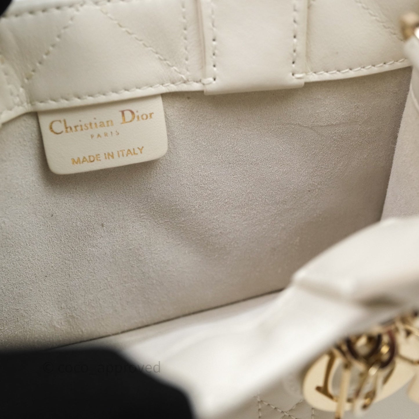 Christian Dior Mini Dior Book Tote Latte Macrocannage Calfskin Gold Hardware