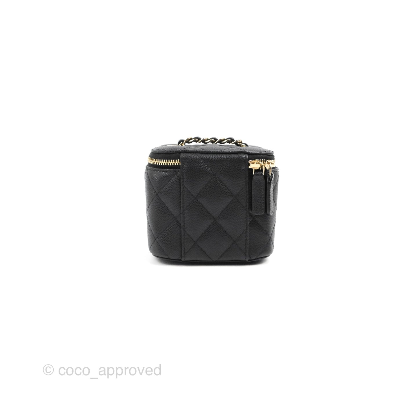 Chanel Mini Vanity With Chain Black Caviar Gold Hardware