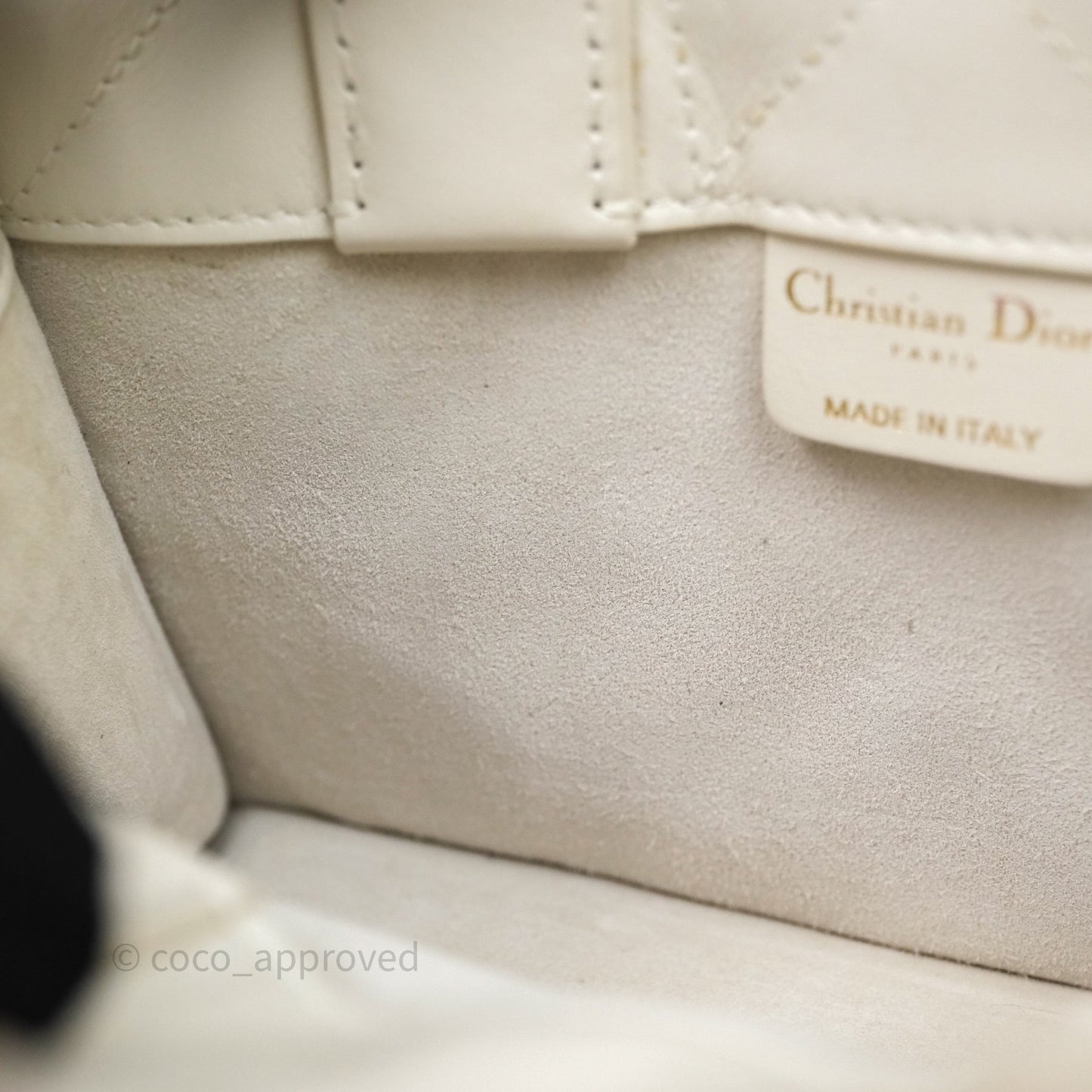 Christian Dior Mini Dior Book Tote Latte Macrocannage Calfskin Gold Hardware