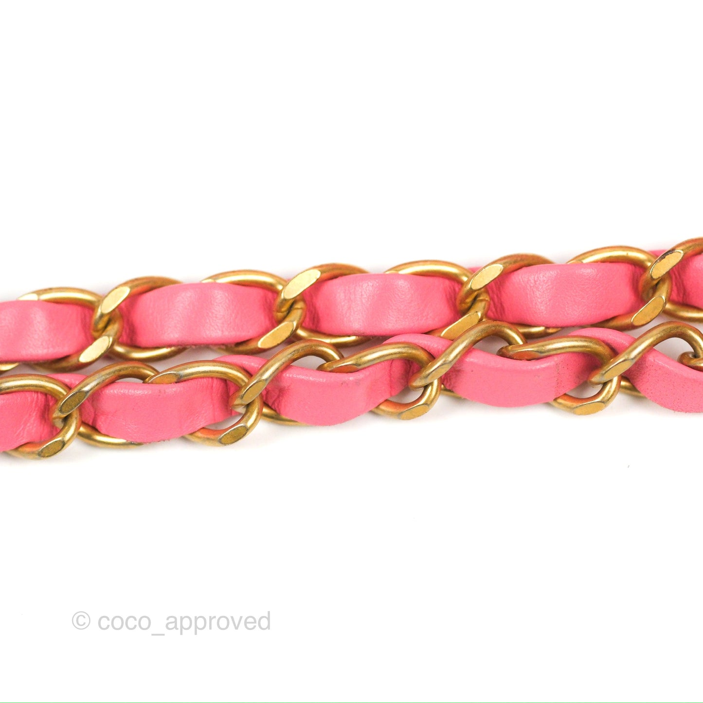 Chanel 22 Small Pink Shiny Calfskin Aged Gold Hardware