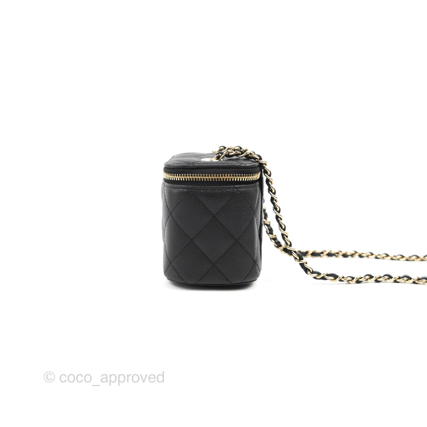 Chanel Mini Vanity With Chain Black Caviar Gold Hardware