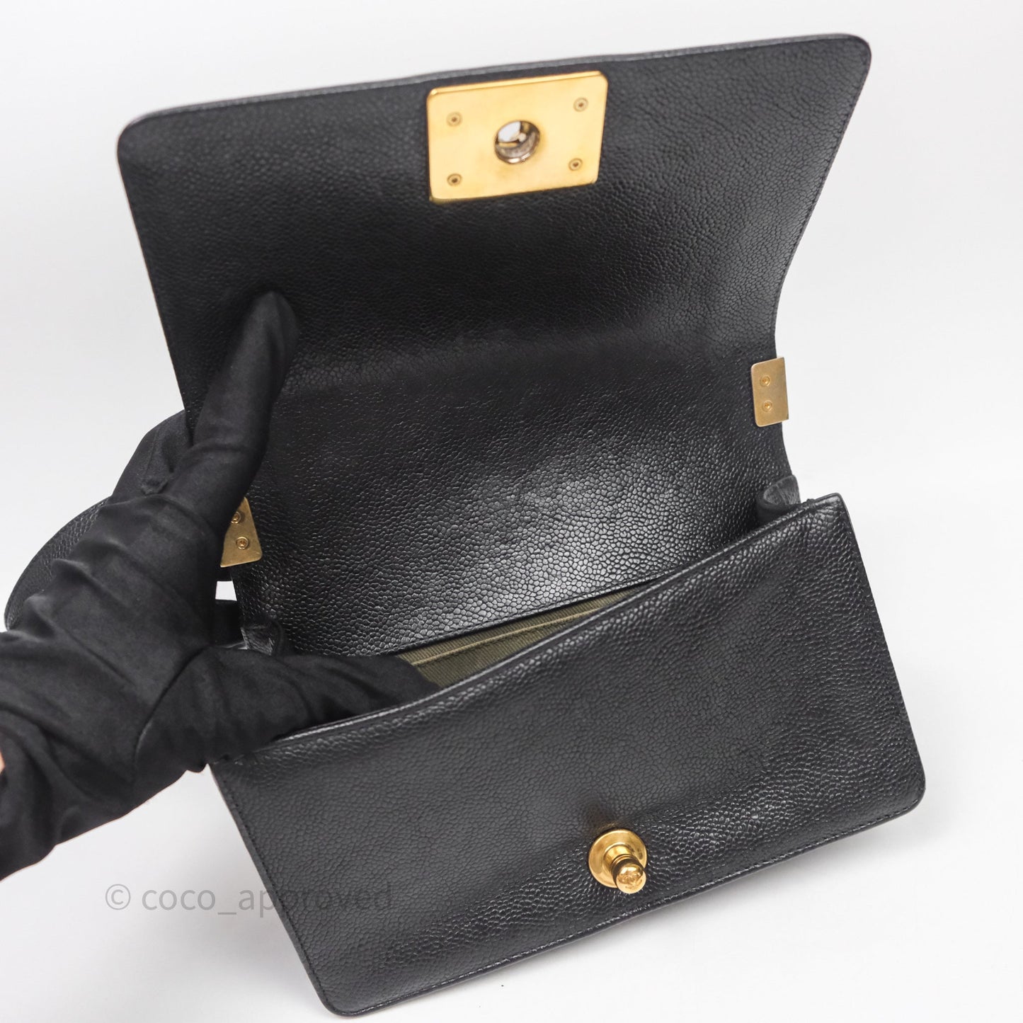 Chanel Small Boy Black Caviar Gold Hardware