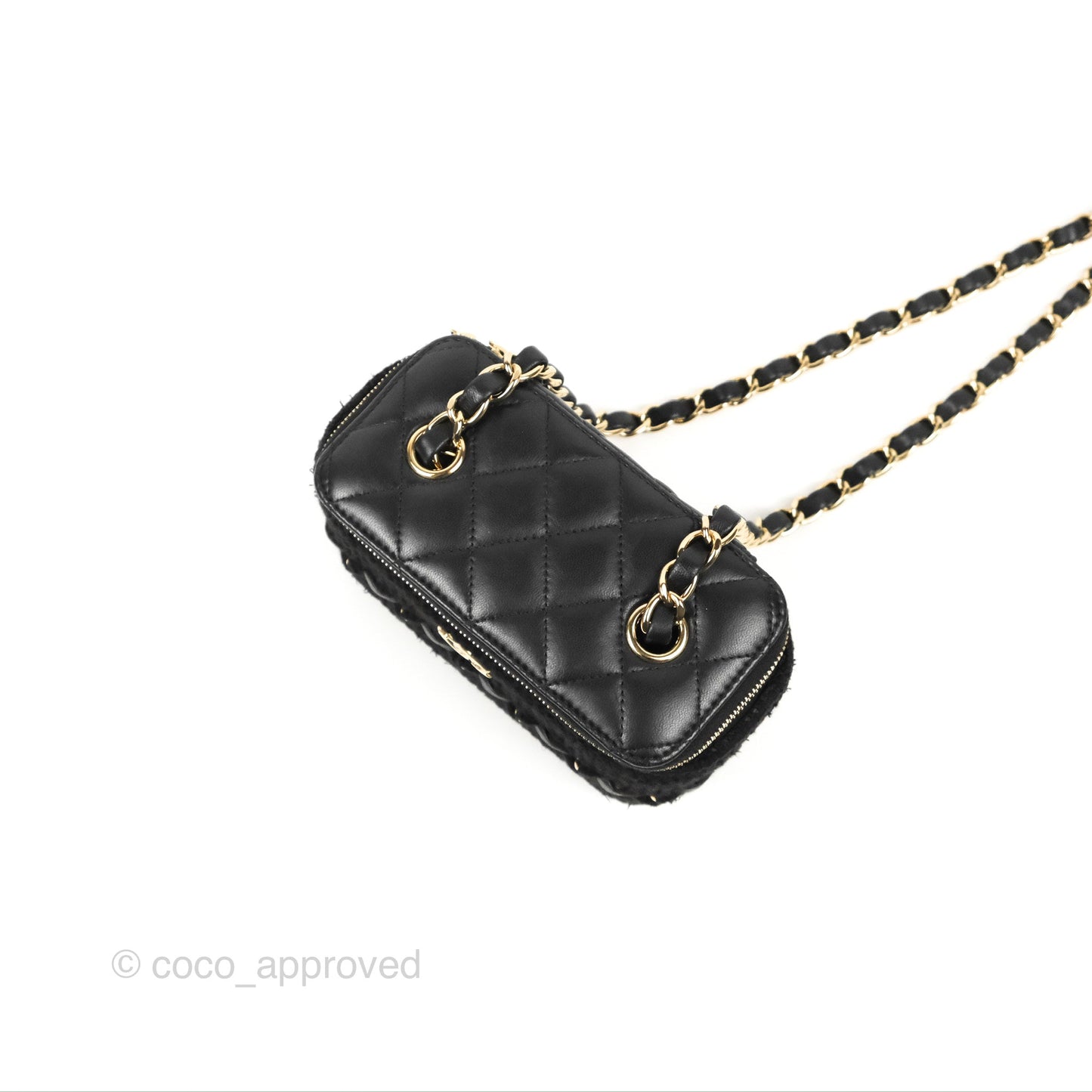 Chanel Vanity with Chain Crochet Black Lambskin Gold Hardware
