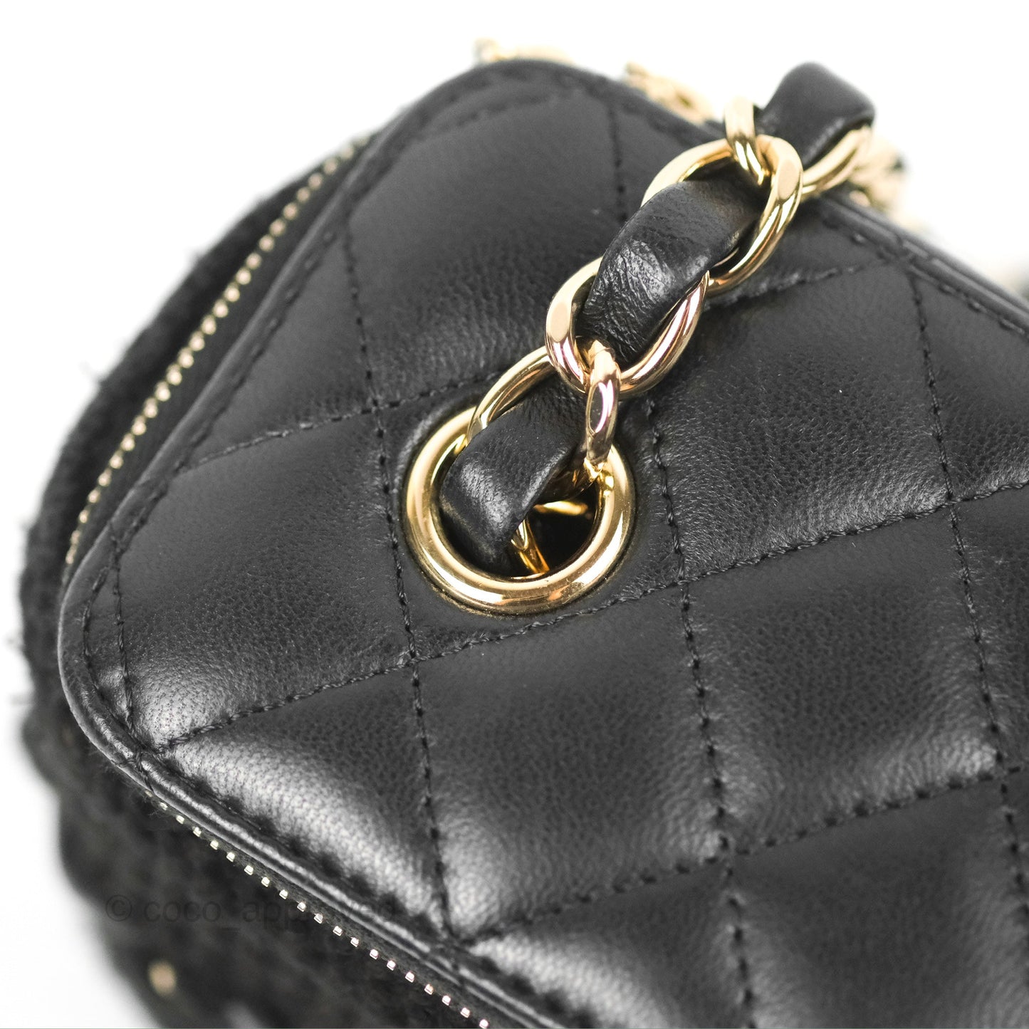 Chanel Vanity with Chain Crochet Black Lambskin Gold Hardware
