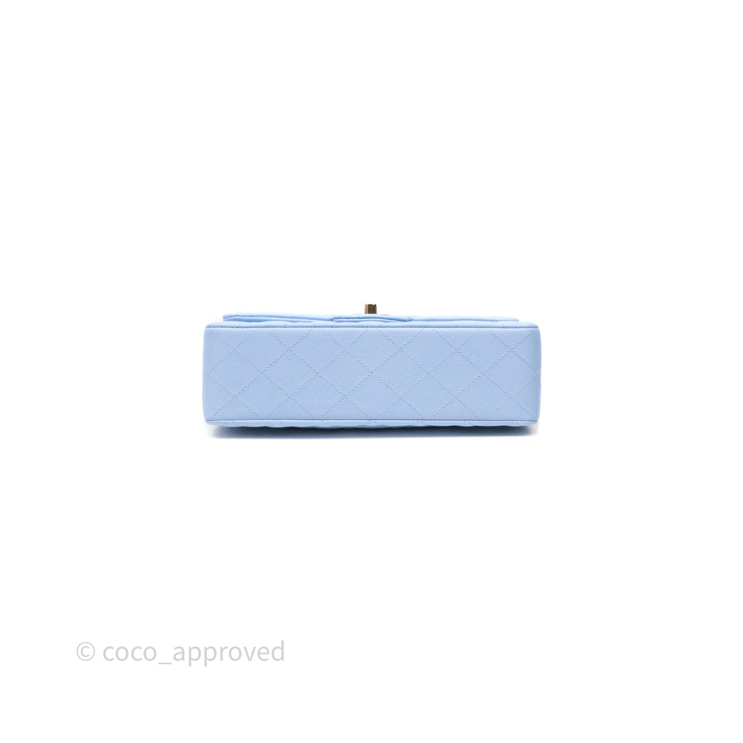 Chanel Small Classic Flap Quilted Sky Blue Caviar Gold Hardware