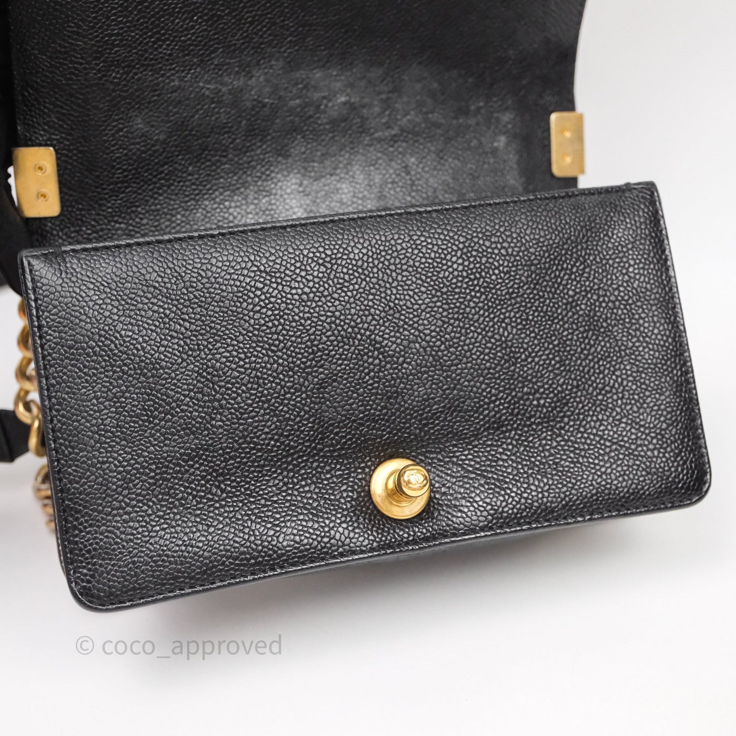 Chanel Small Boy Black Caviar Gold Hardware