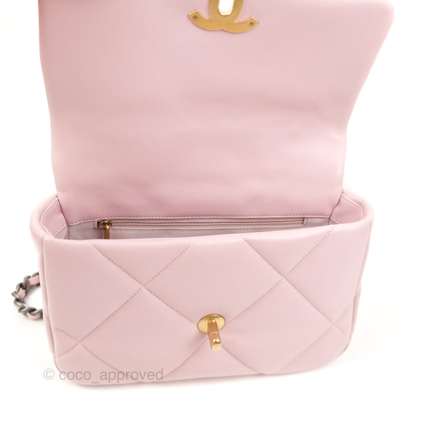 Chanel 19 Small Rose Clair Lambskin Mixed Hardware 21S
