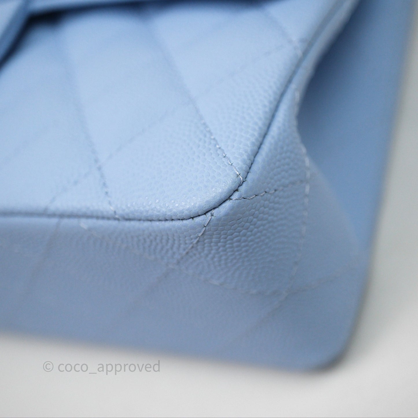 Chanel Small Classic Flap Quilted Sky Blue Caviar Gold Hardware