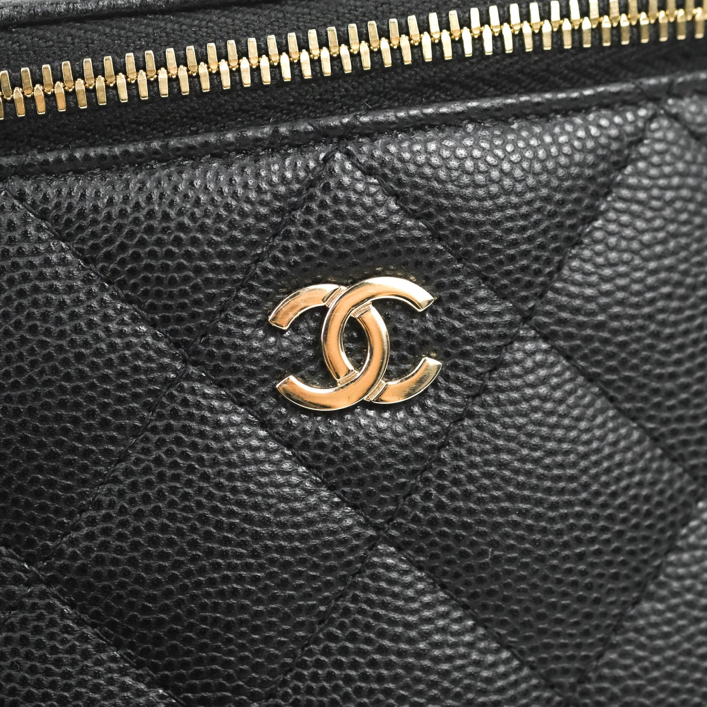Chanel Mini Vanity With Chain Black Caviar Gold Hardware