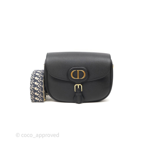 Christian Dior Large Bobby Flap Black Grained Calfskin