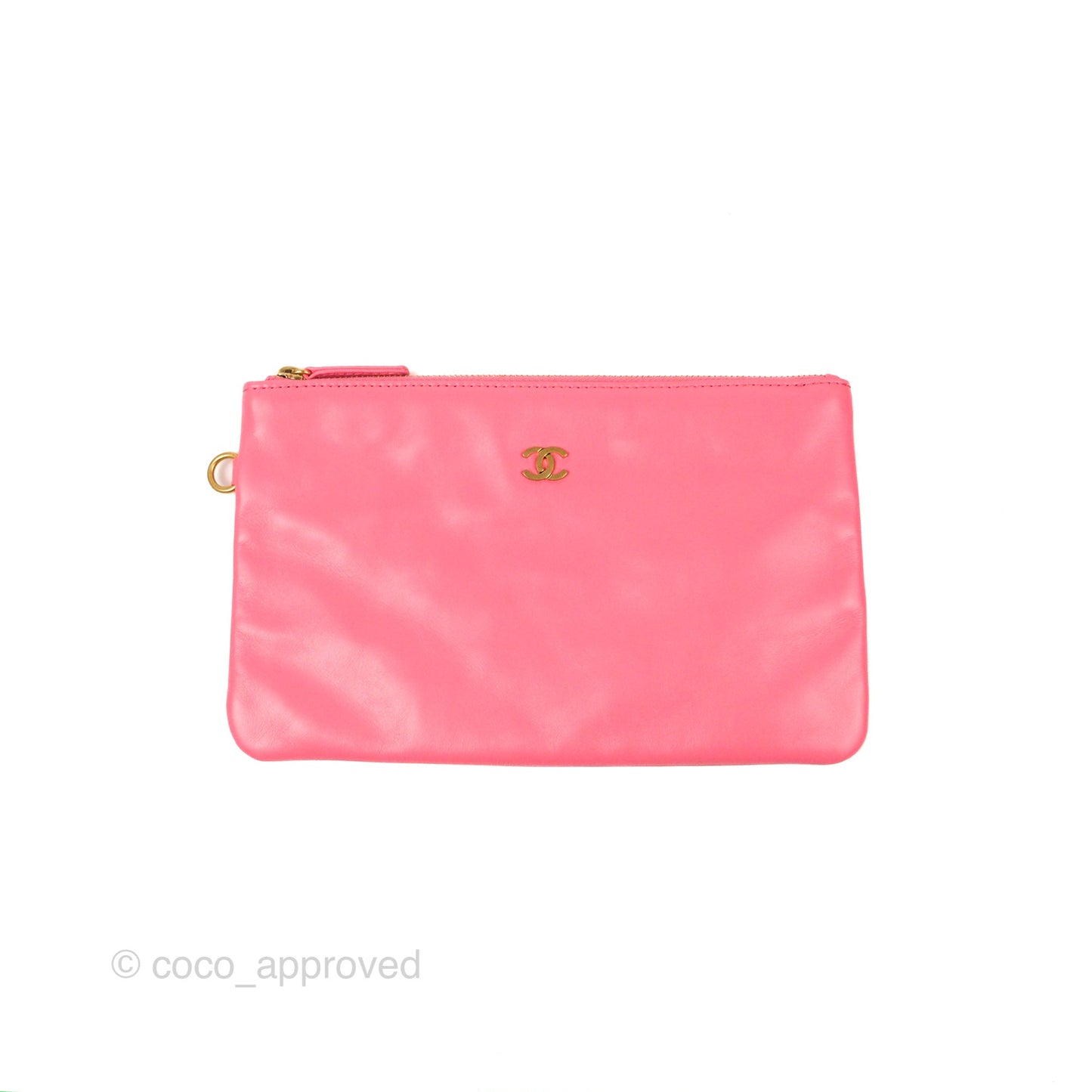 Chanel 22 Small Pink Shiny Calfskin Aged Gold Hardware