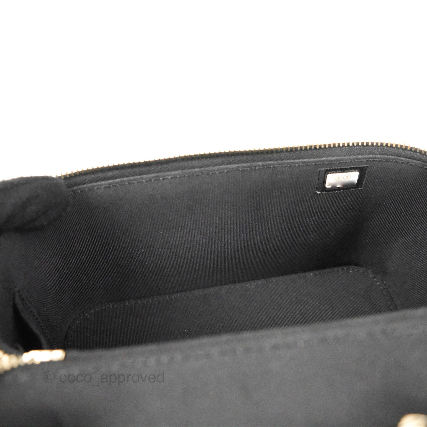 Chanel Vanity with Chain Crochet Black Lambskin Gold Hardware