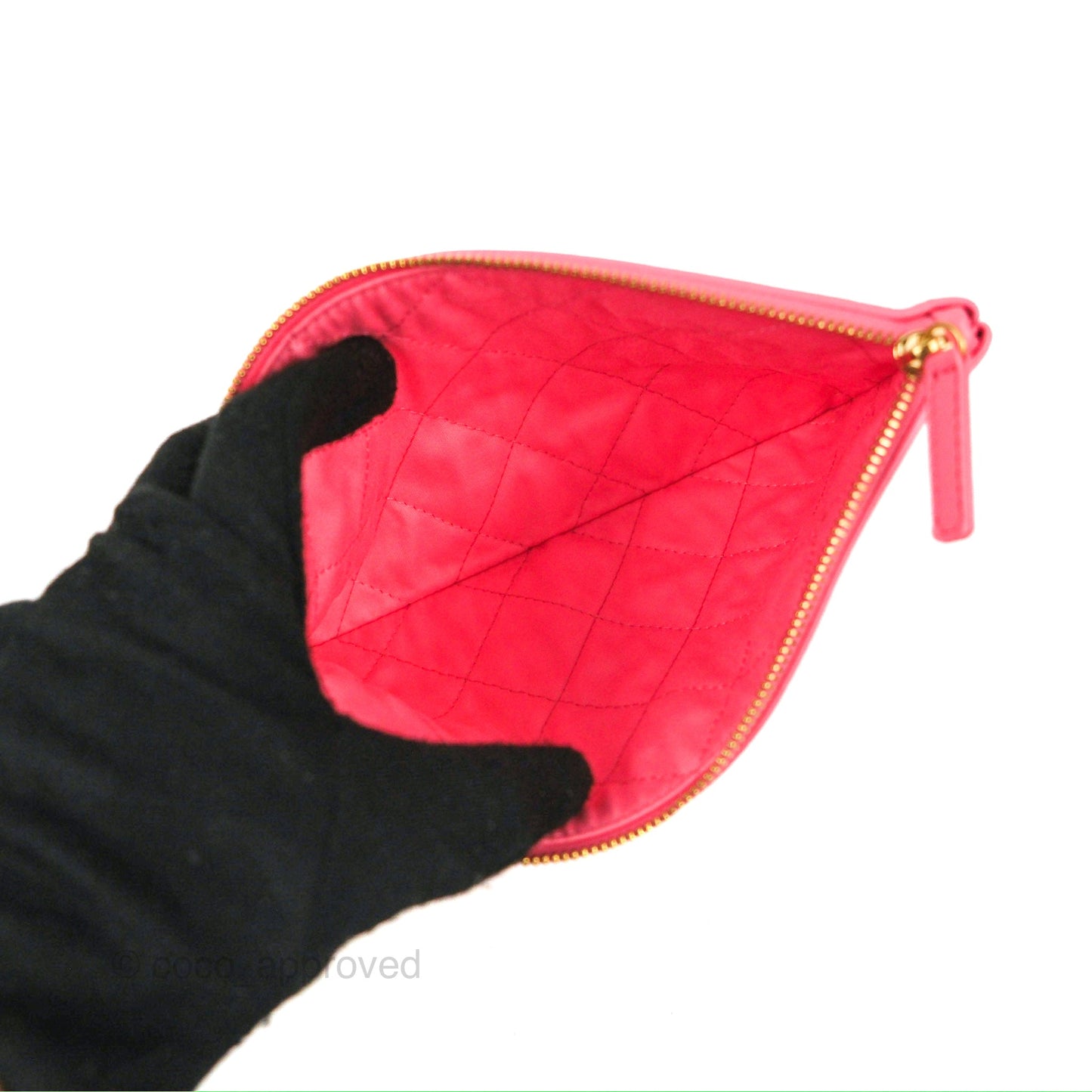 Chanel 22 Small Pink Shiny Calfskin Aged Gold Hardware