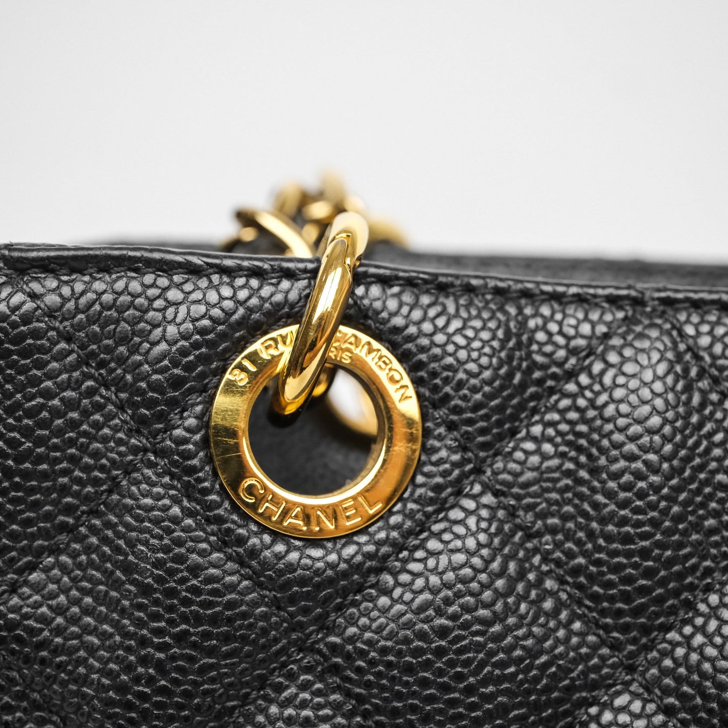 Chanel Vertical GST Black Caviar Gold Hardware