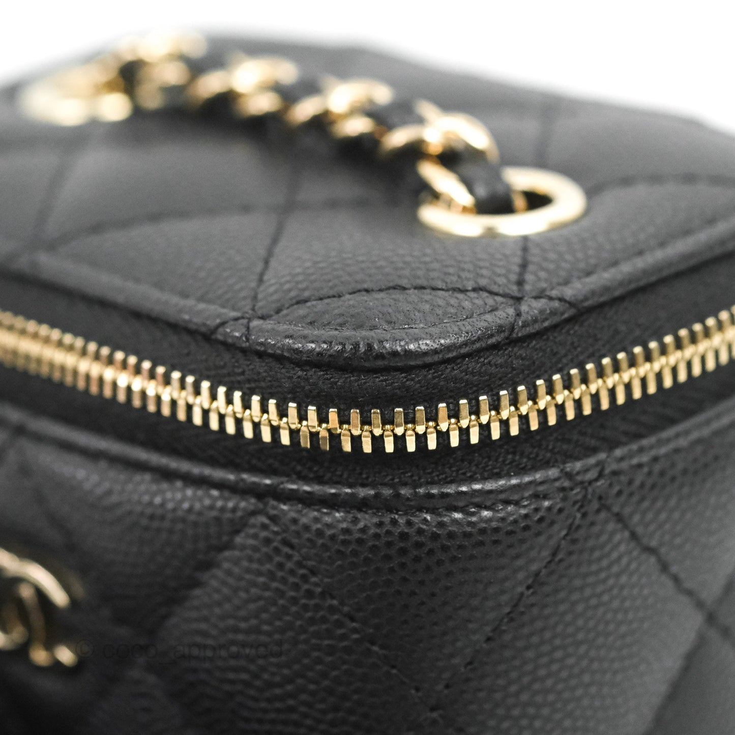Chanel Mini Vanity With Chain Black Caviar Gold Hardware