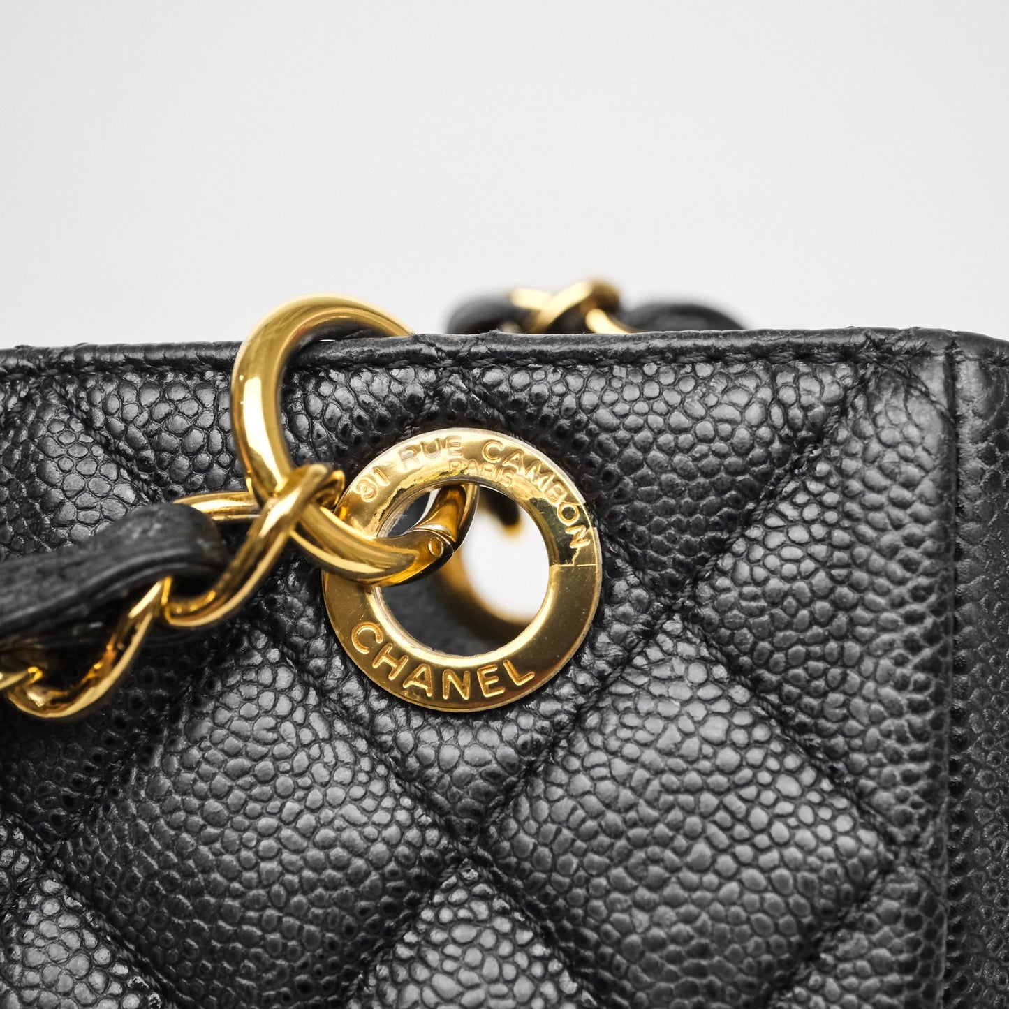 Chanel Vertical GST Black Caviar Gold Hardware
