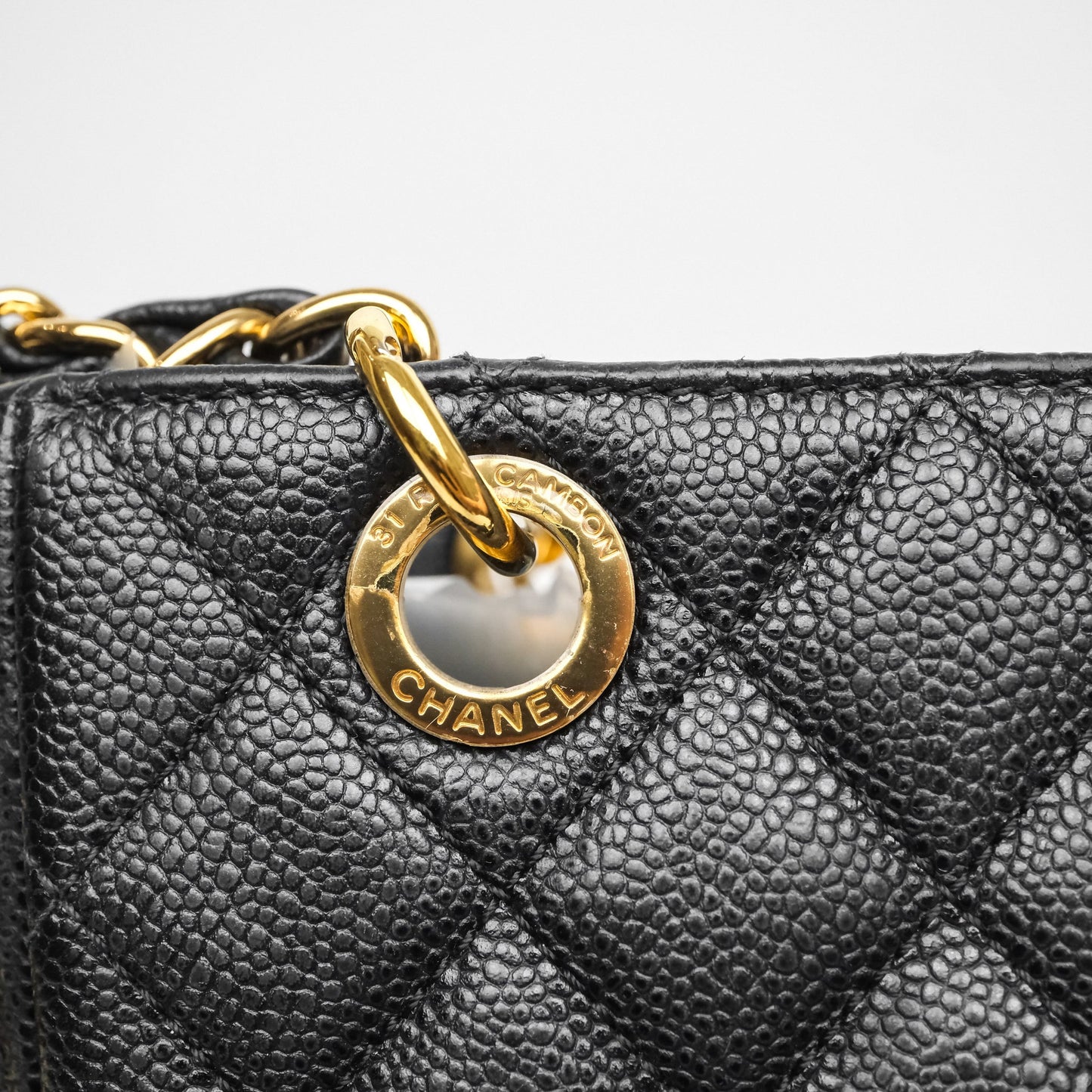 Chanel Vertical GST Black Caviar Gold Hardware