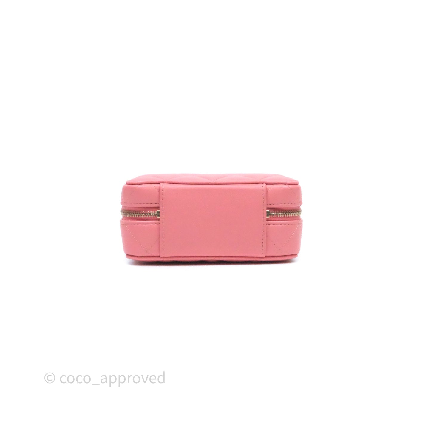 Chanel Top Handle Vanity Case Pink Lambskin Aged Gold Hardware