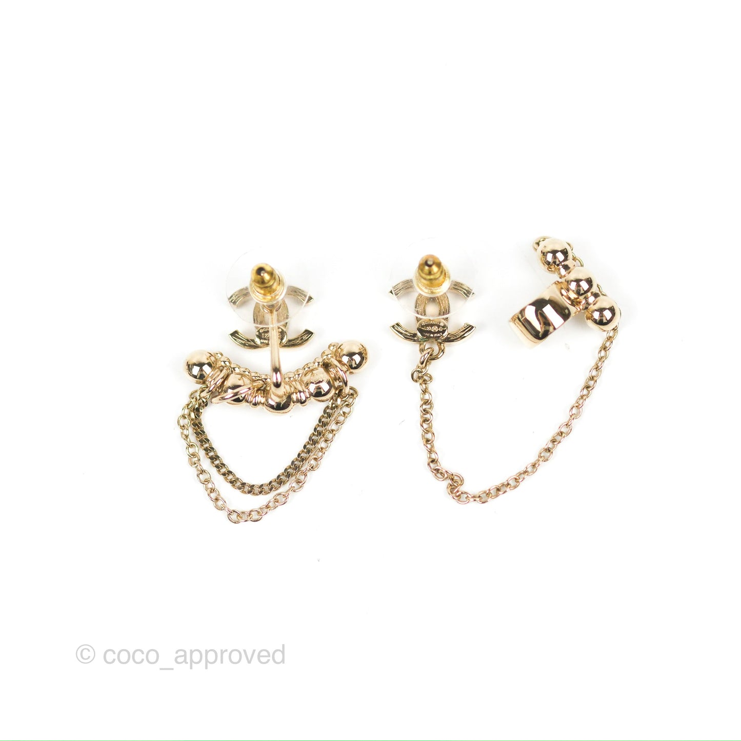 Chanel Earrings Earcuff Crystal Gold