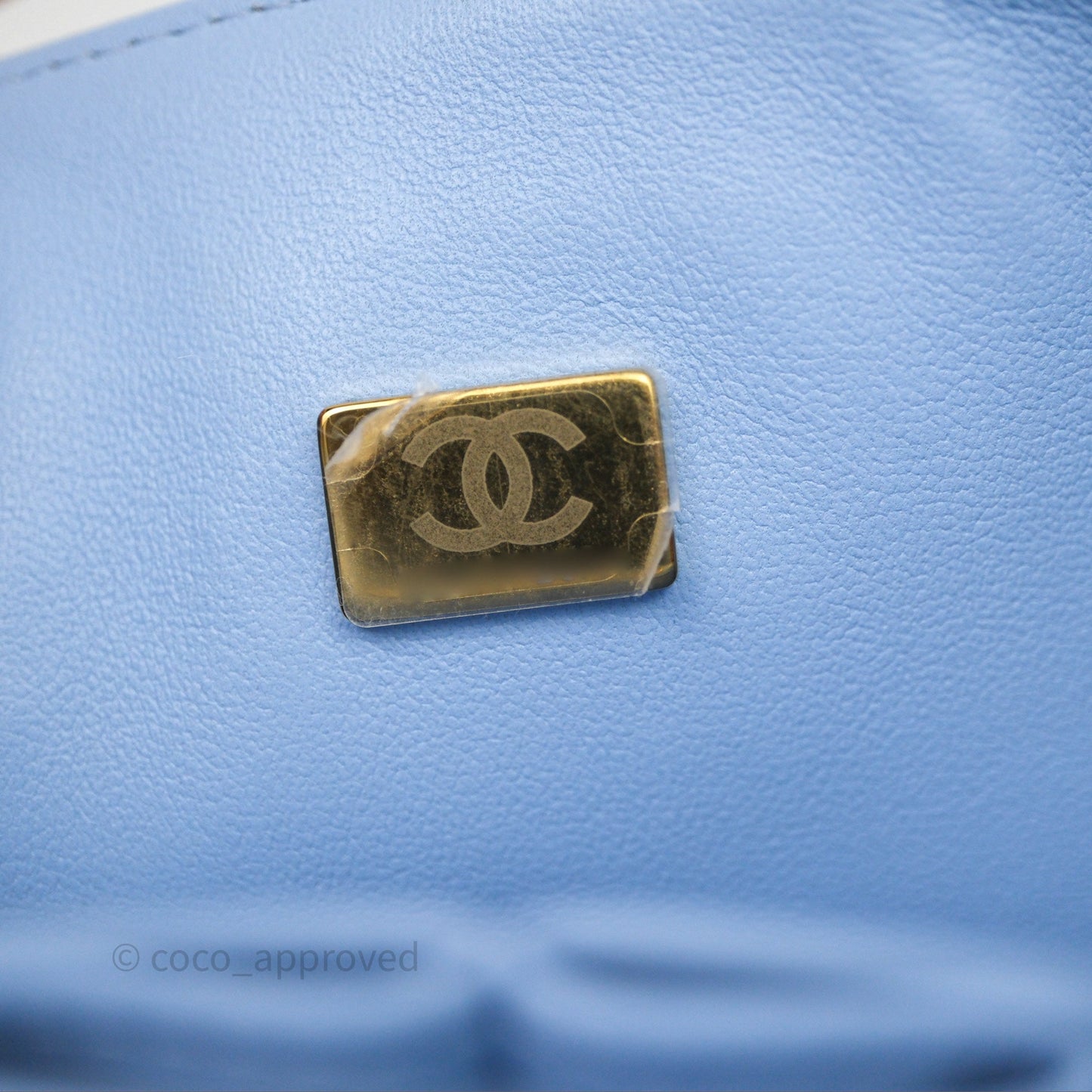 Chanel Small Classic Flap Quilted Sky Blue Caviar Gold Hardware