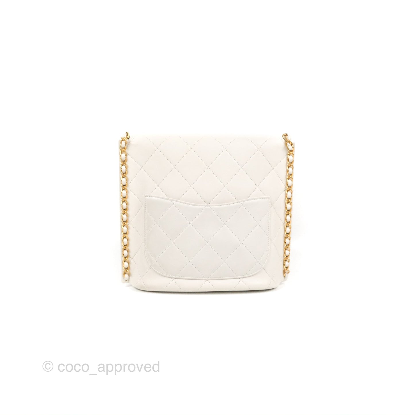 Chanel Hobo Bag White Calfskin Aged Gold Hardware 21S