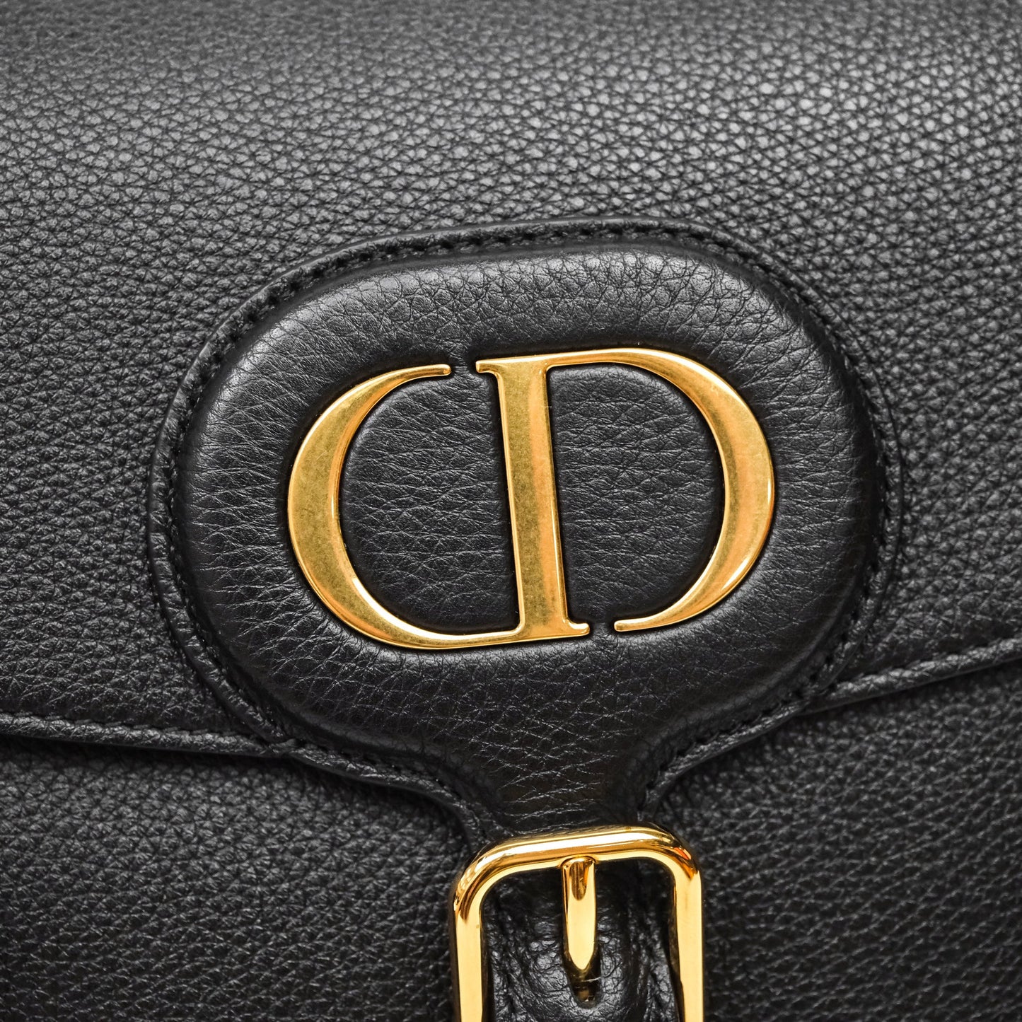 Christian Dior Large Bobby Flap Black Grained Calfskin