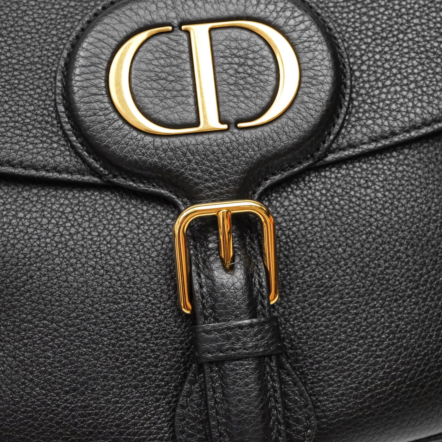 Christian Dior Large Bobby Flap Black Grained Calfskin
