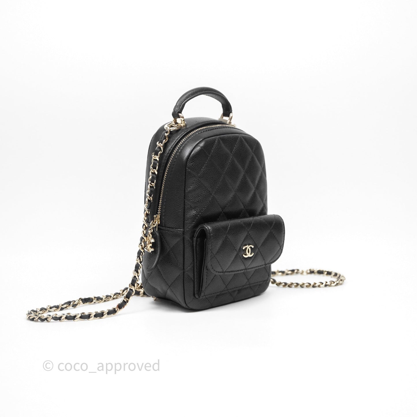 Chanel Classic Mini Backpack Black Caviar Gold Hardware