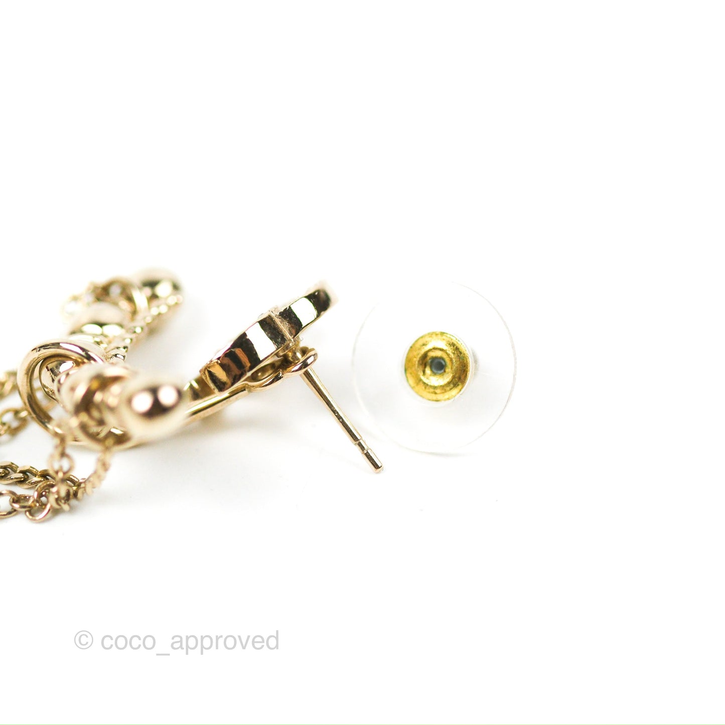 Chanel Earrings Earcuff Crystal Gold