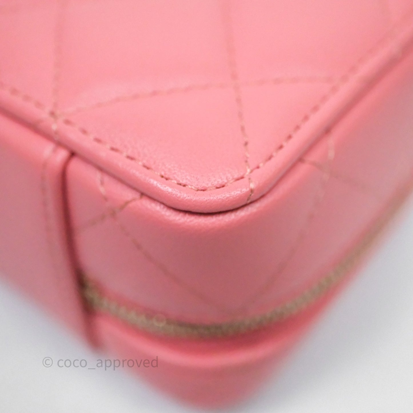 Chanel Top Handle Vanity Case Pink Lambskin Aged Gold Hardware