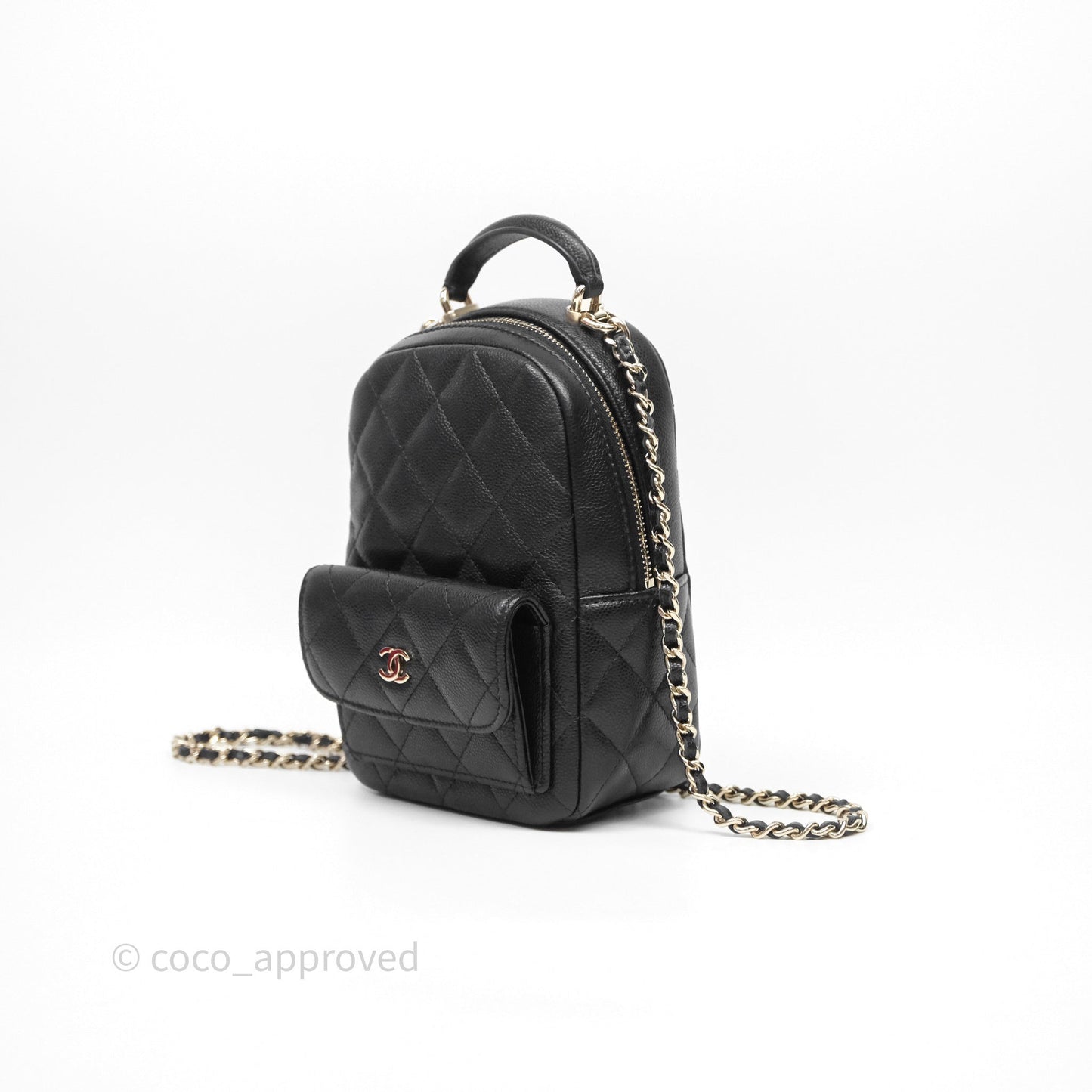 Chanel Classic Mini Backpack Black Caviar Gold Hardware