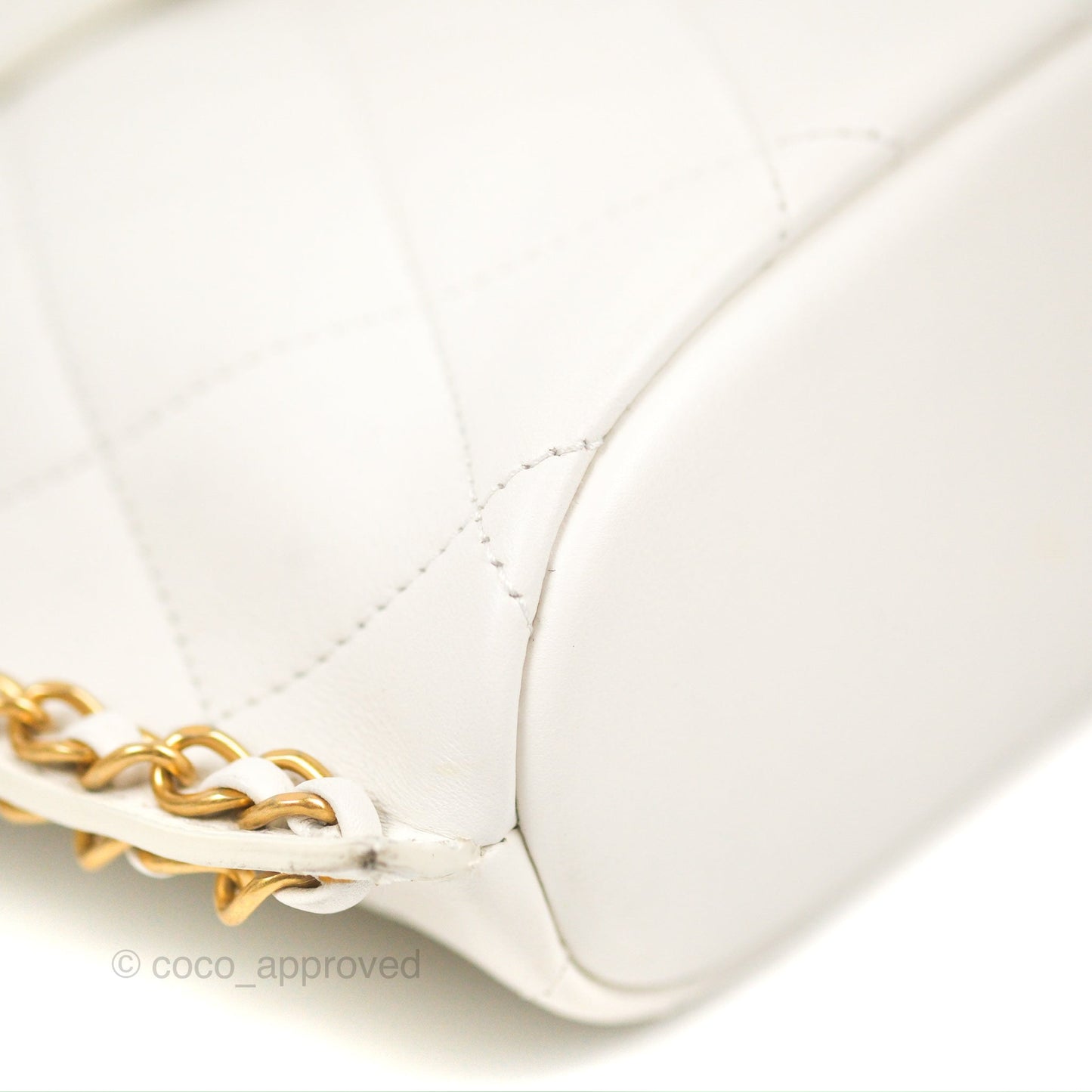 Chanel Hobo Bag White Calfskin Aged Gold Hardware 21S