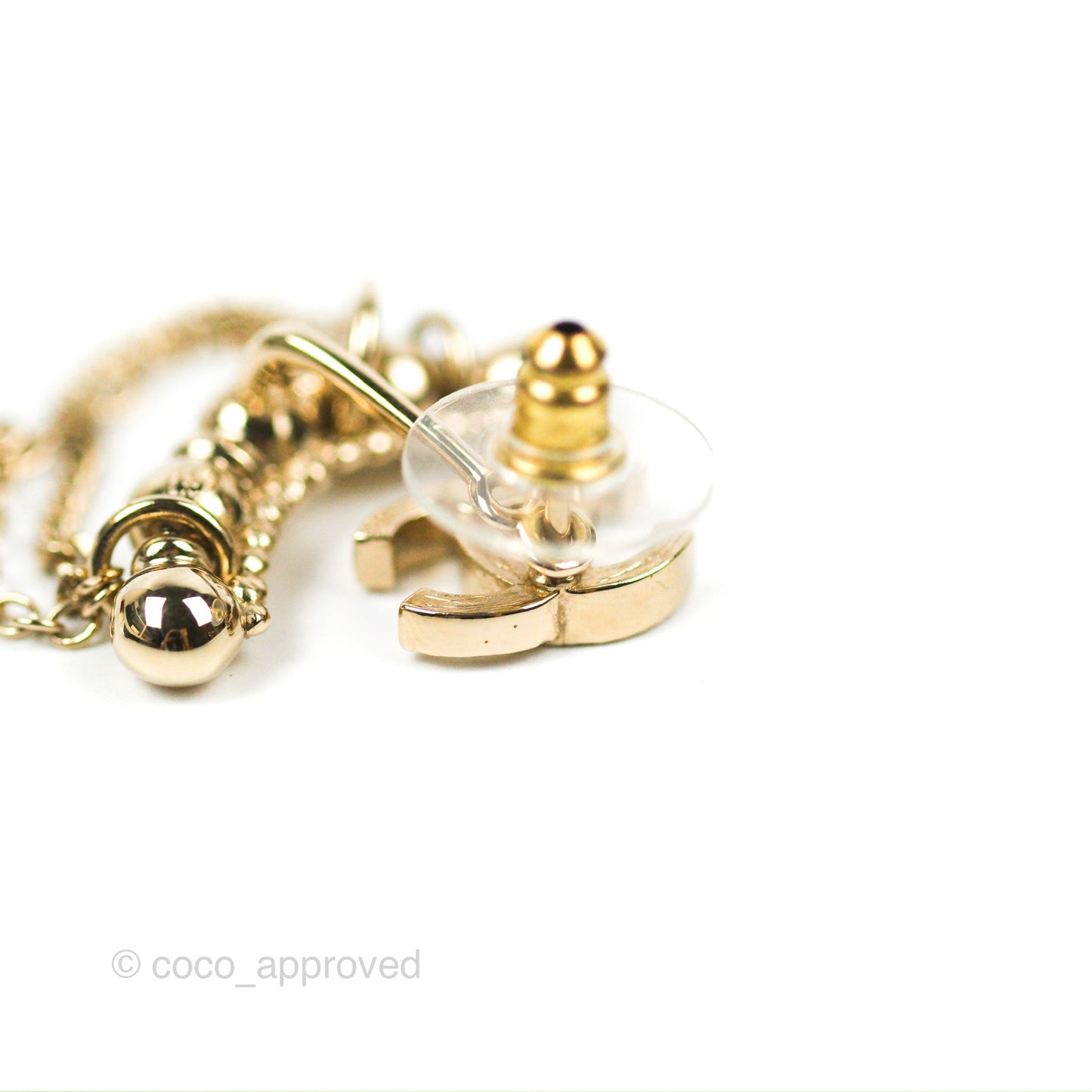 Chanel Earrings Earcuff Crystal Gold