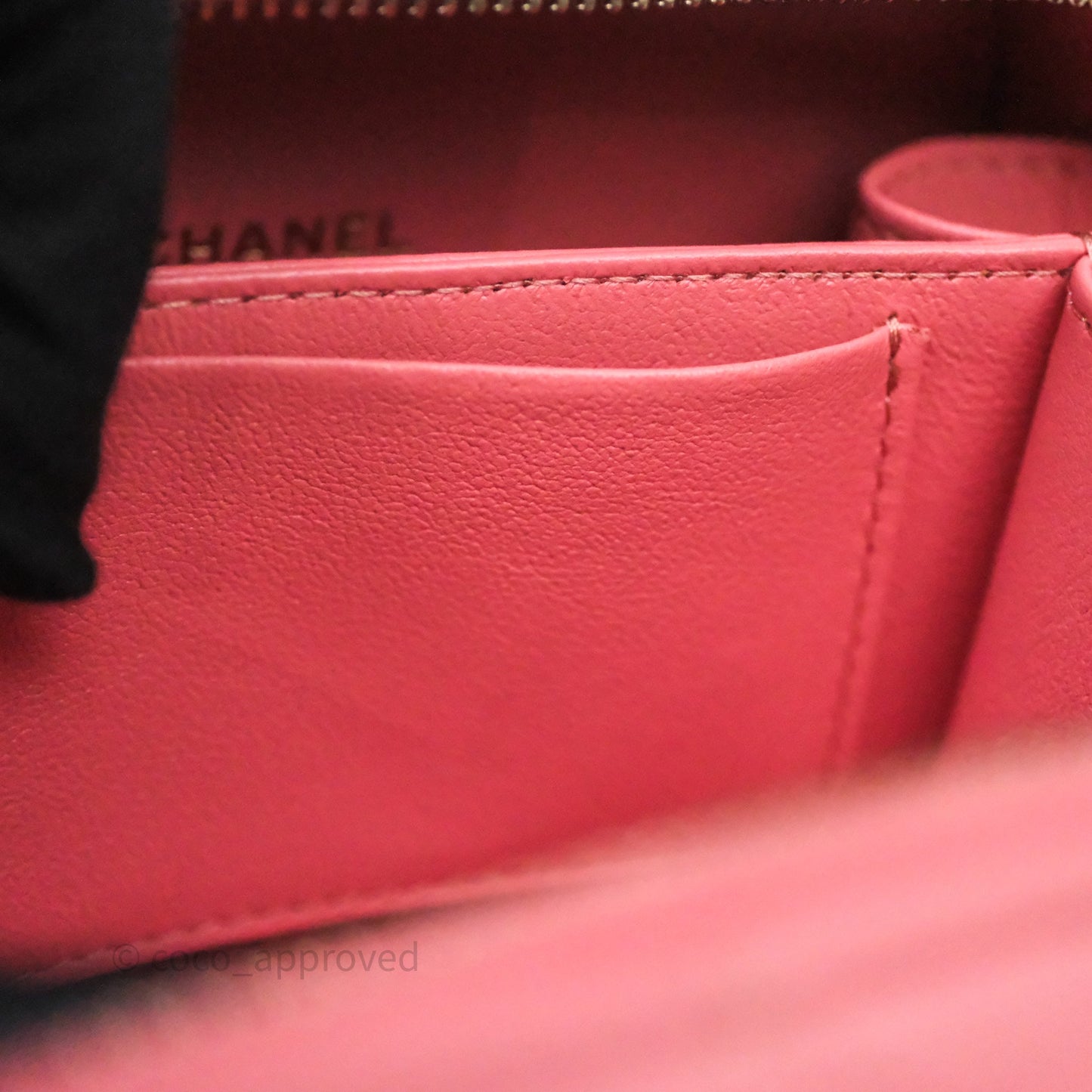 Chanel Top Handle Vanity Case Pink Lambskin Aged Gold Hardware