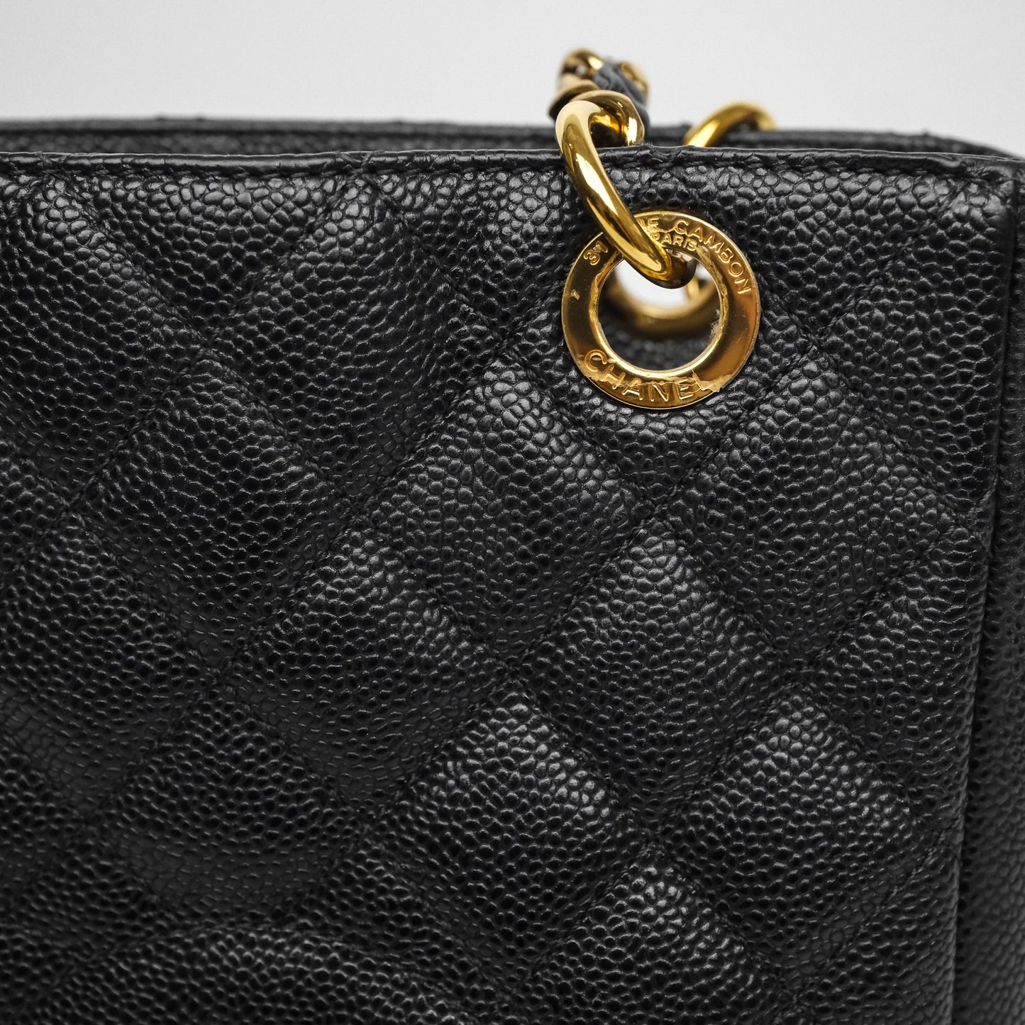 Chanel Vertical GST Black Caviar Gold Hardware