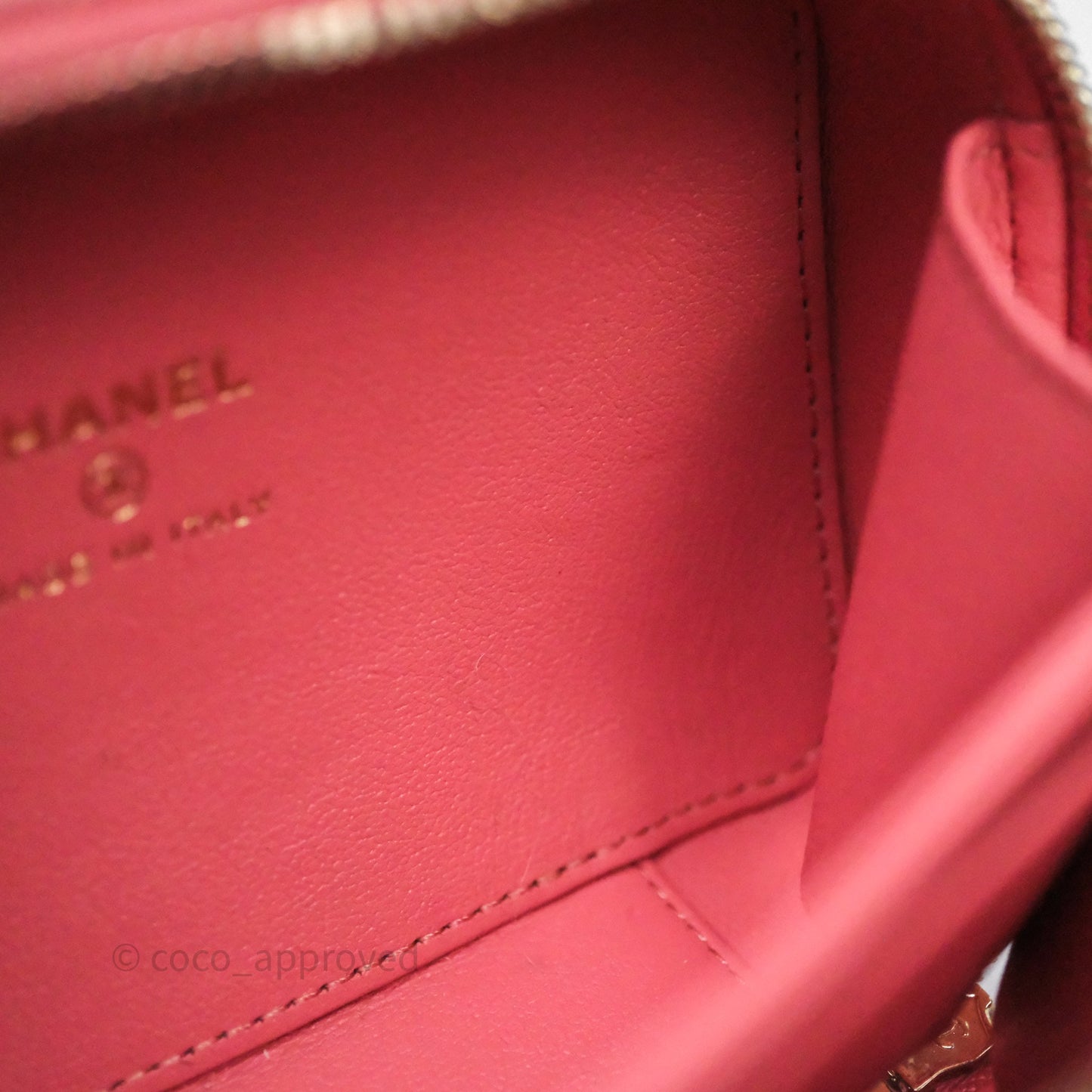 Chanel Top Handle Vanity Case Pink Lambskin Aged Gold Hardware