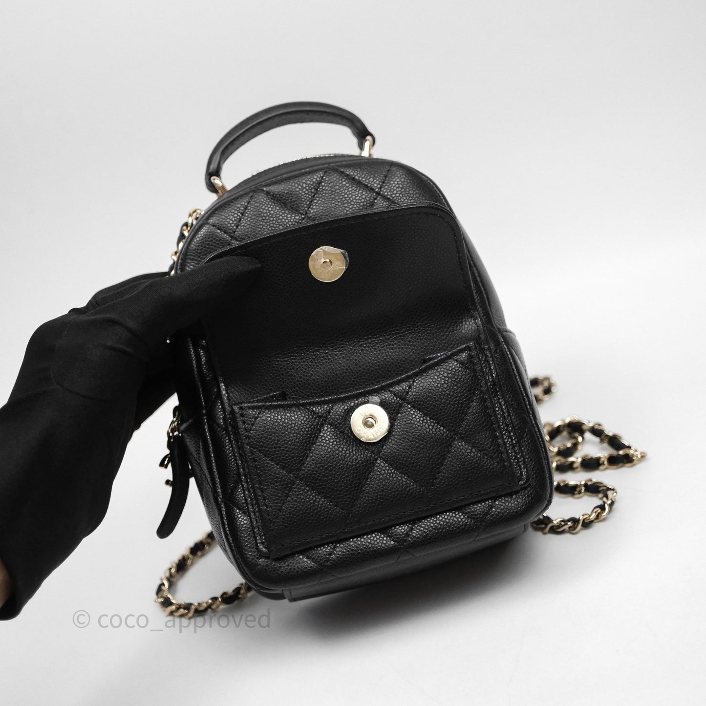 Chanel Classic Mini Backpack Black Caviar Gold Hardware