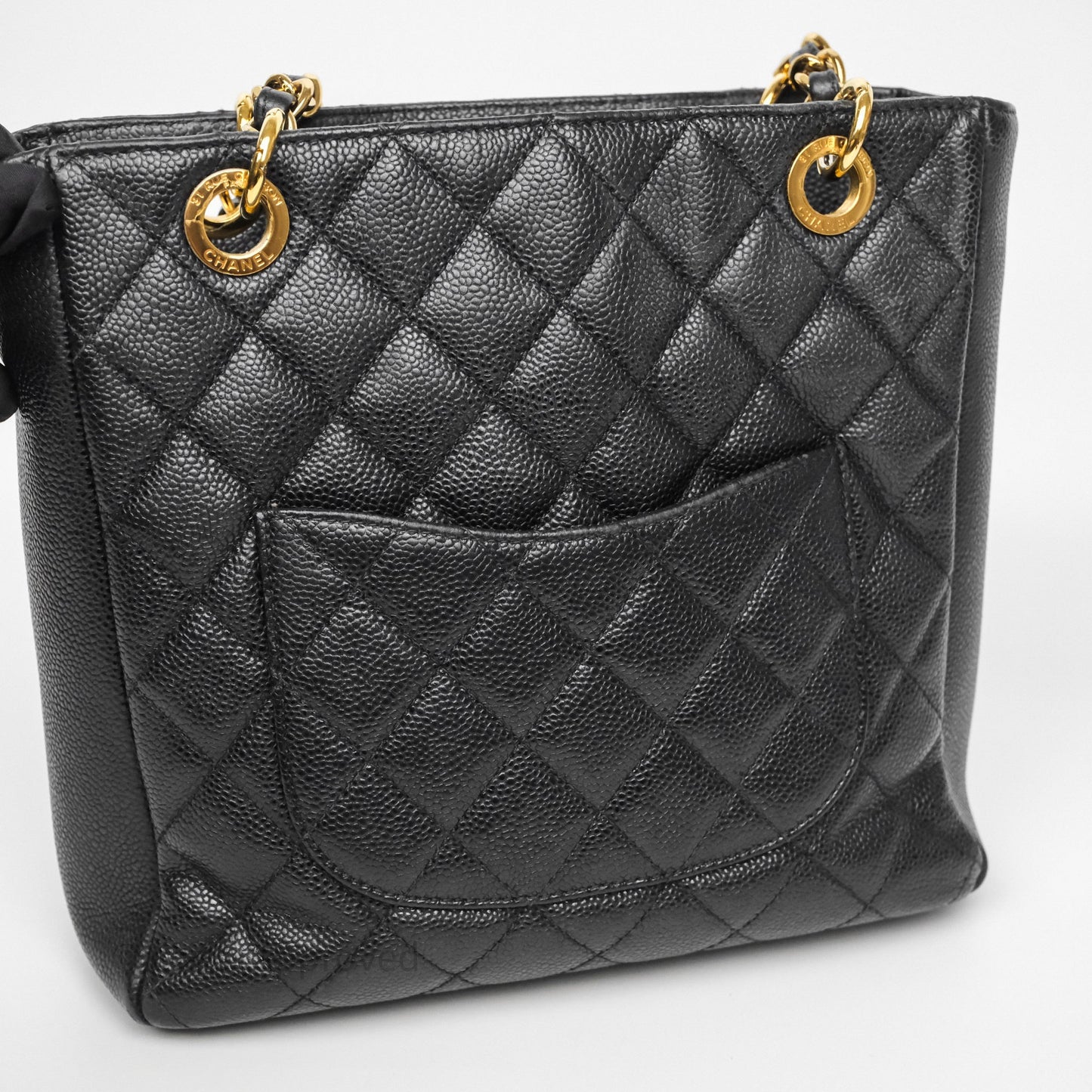 Chanel Vertical GST Black Caviar Gold Hardware