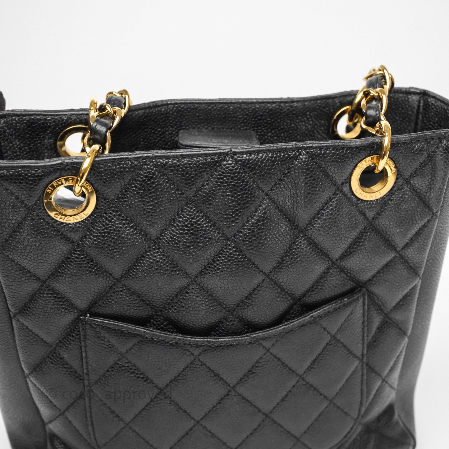 Chanel Vertical GST Black Caviar Gold Hardware