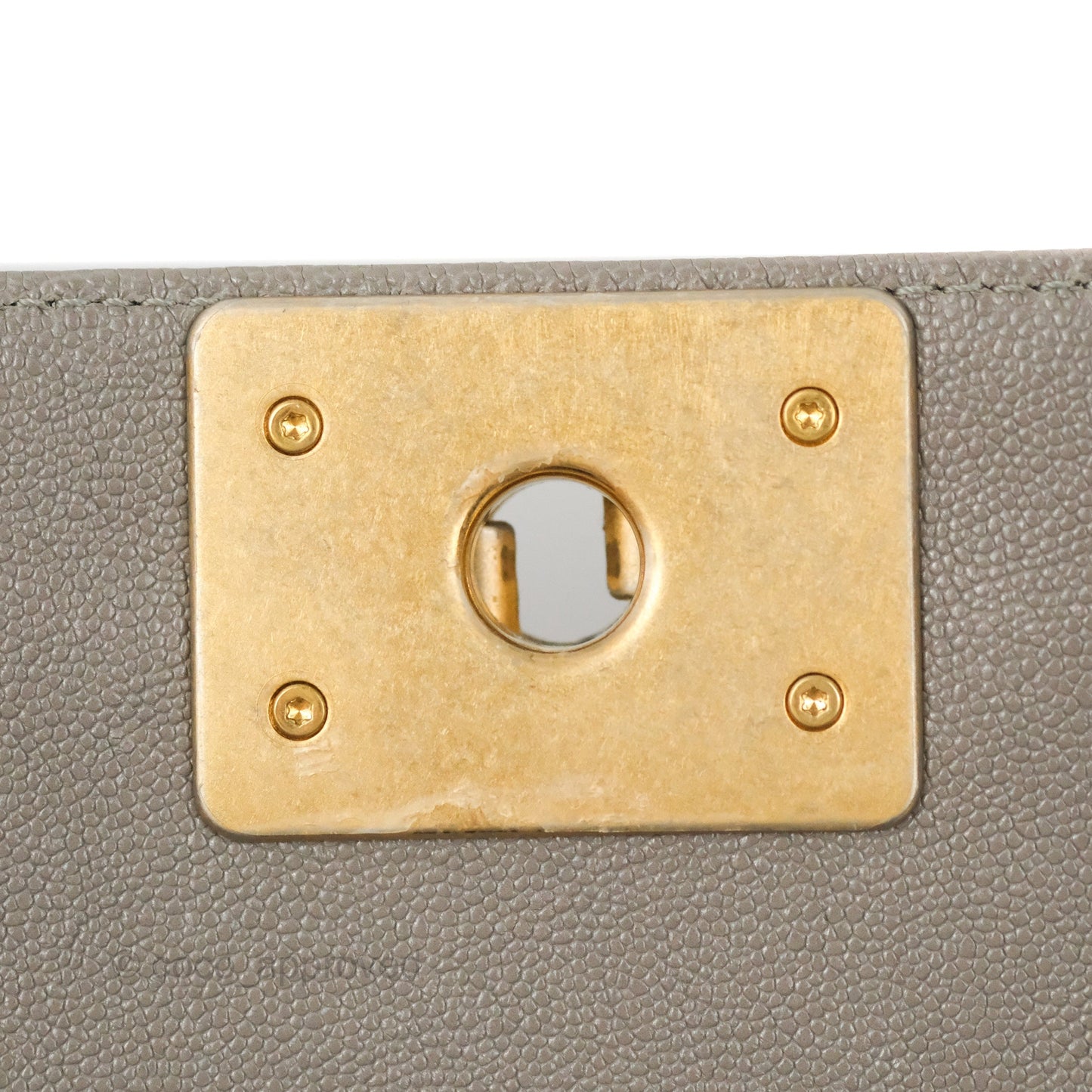 Chanel Quilted Medium Boy Grey Caviar Aged Gold Hardware