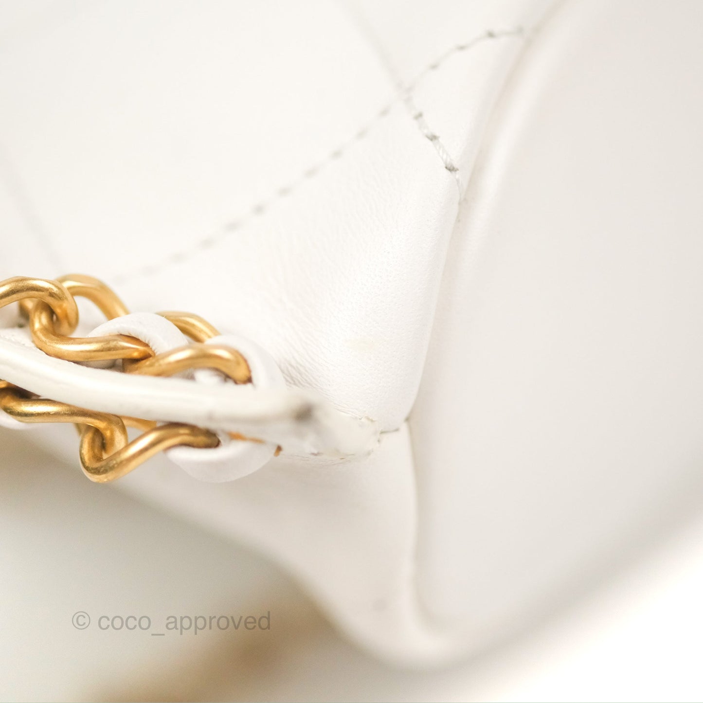 Chanel Hobo Bag White Calfskin Aged Gold Hardware 21S