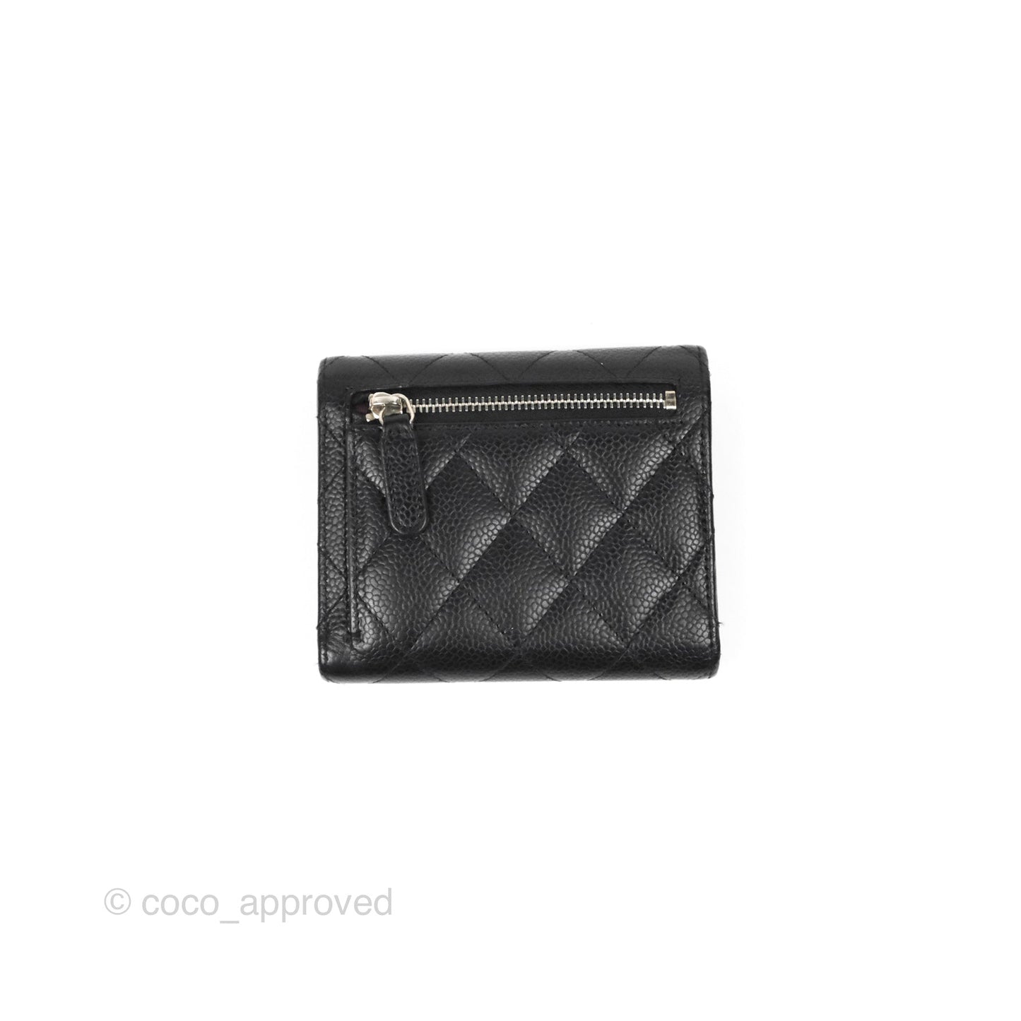 Chanel Classic Flap Wallet Black Caviar Silver Hardware