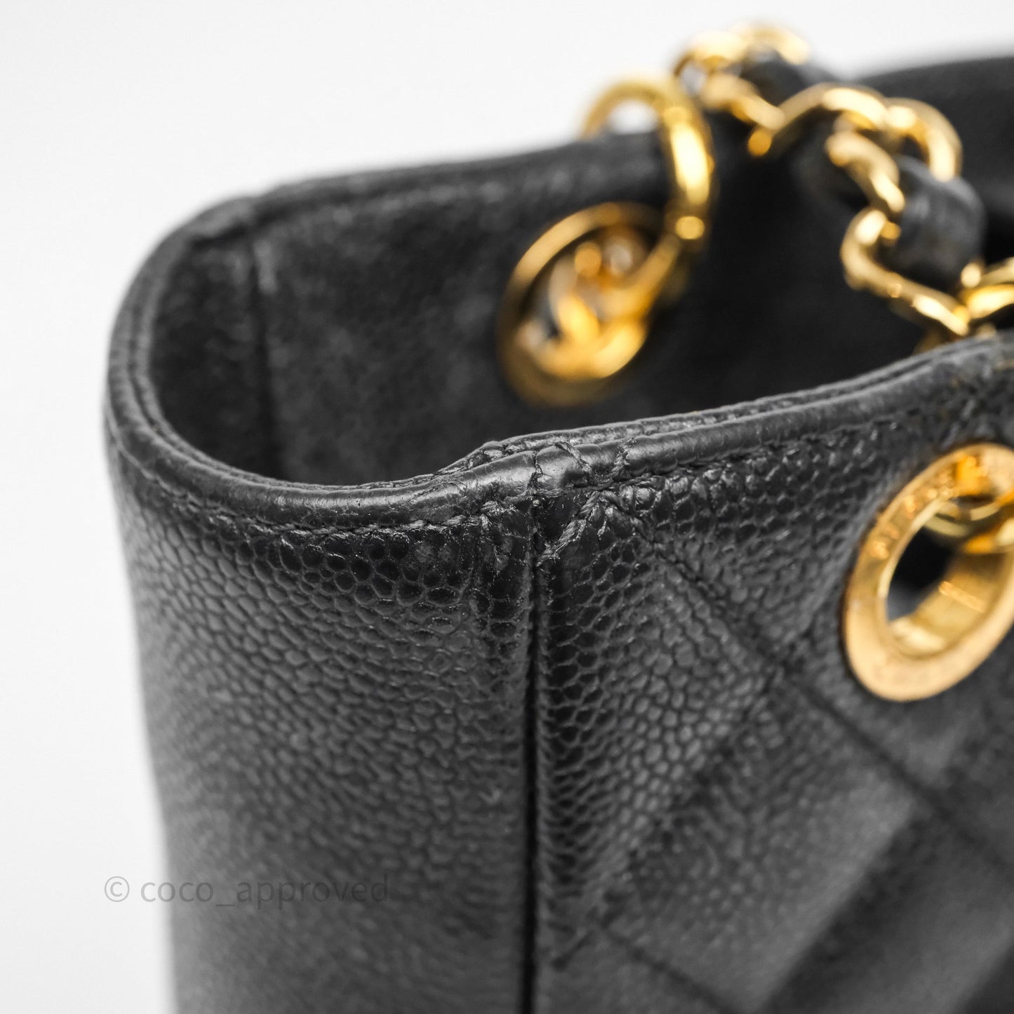 Chanel Vertical GST Black Caviar Gold Hardware