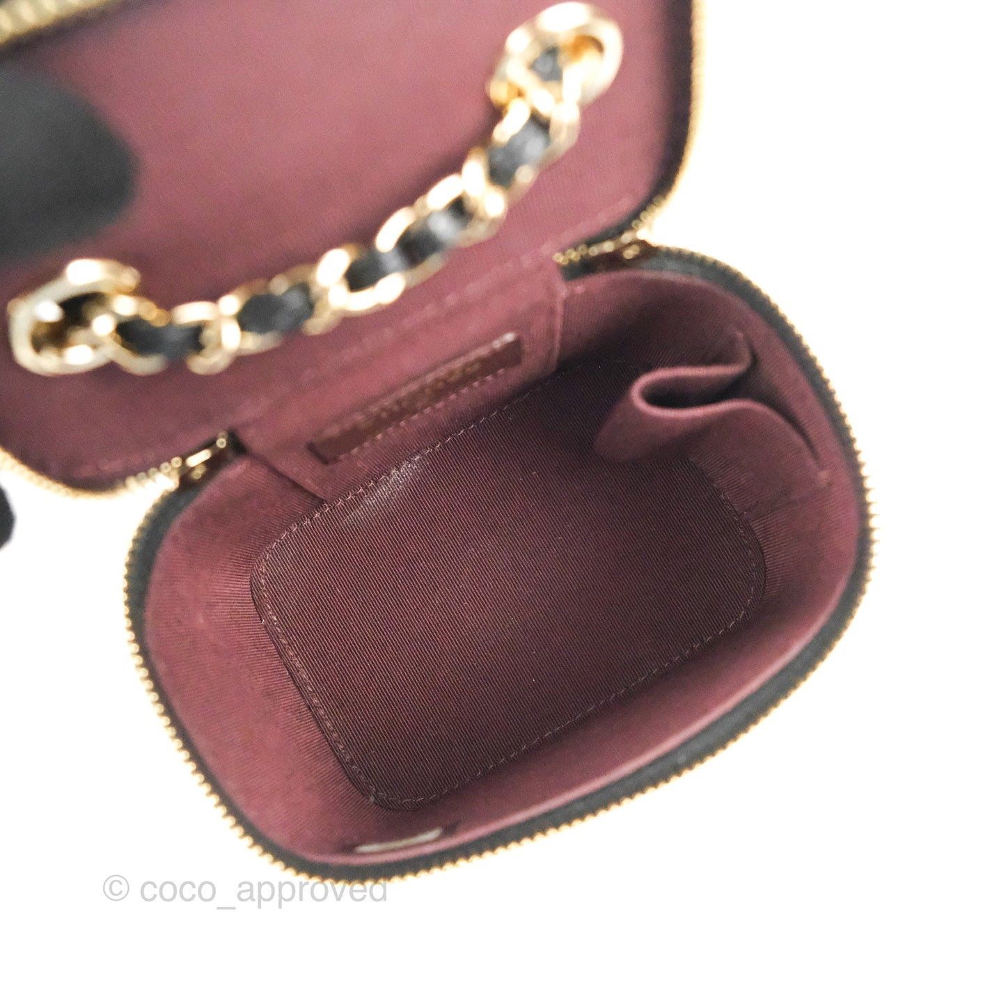 Chanel Mini Vanity With Chain Black Caviar Gold Hardware