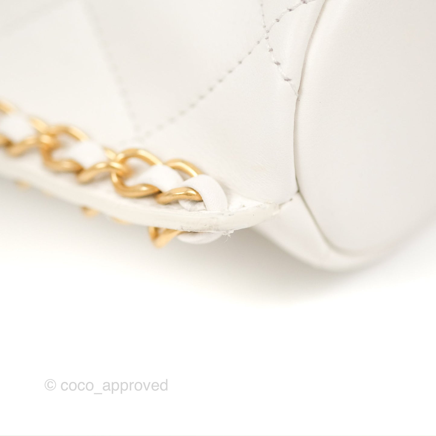 Chanel Hobo Bag White Calfskin Aged Gold Hardware 21S