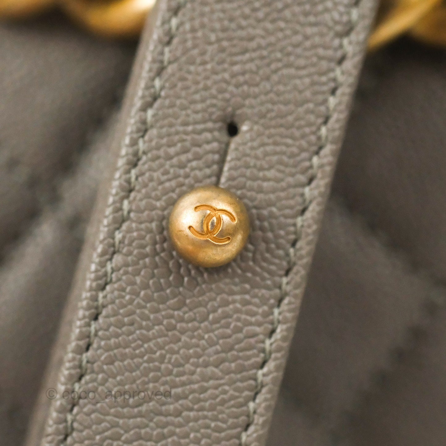 Chanel Quilted Medium Boy Grey Caviar Aged Gold Hardware
