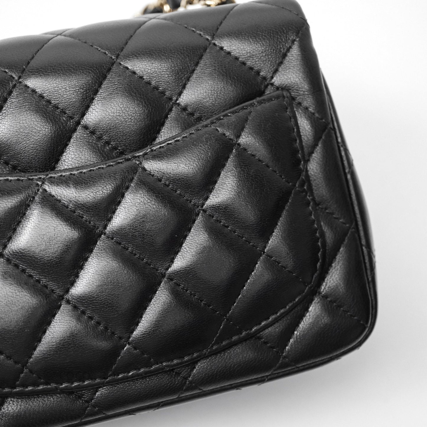 Chanel Mini Square Black Lambskin Gold Hardware