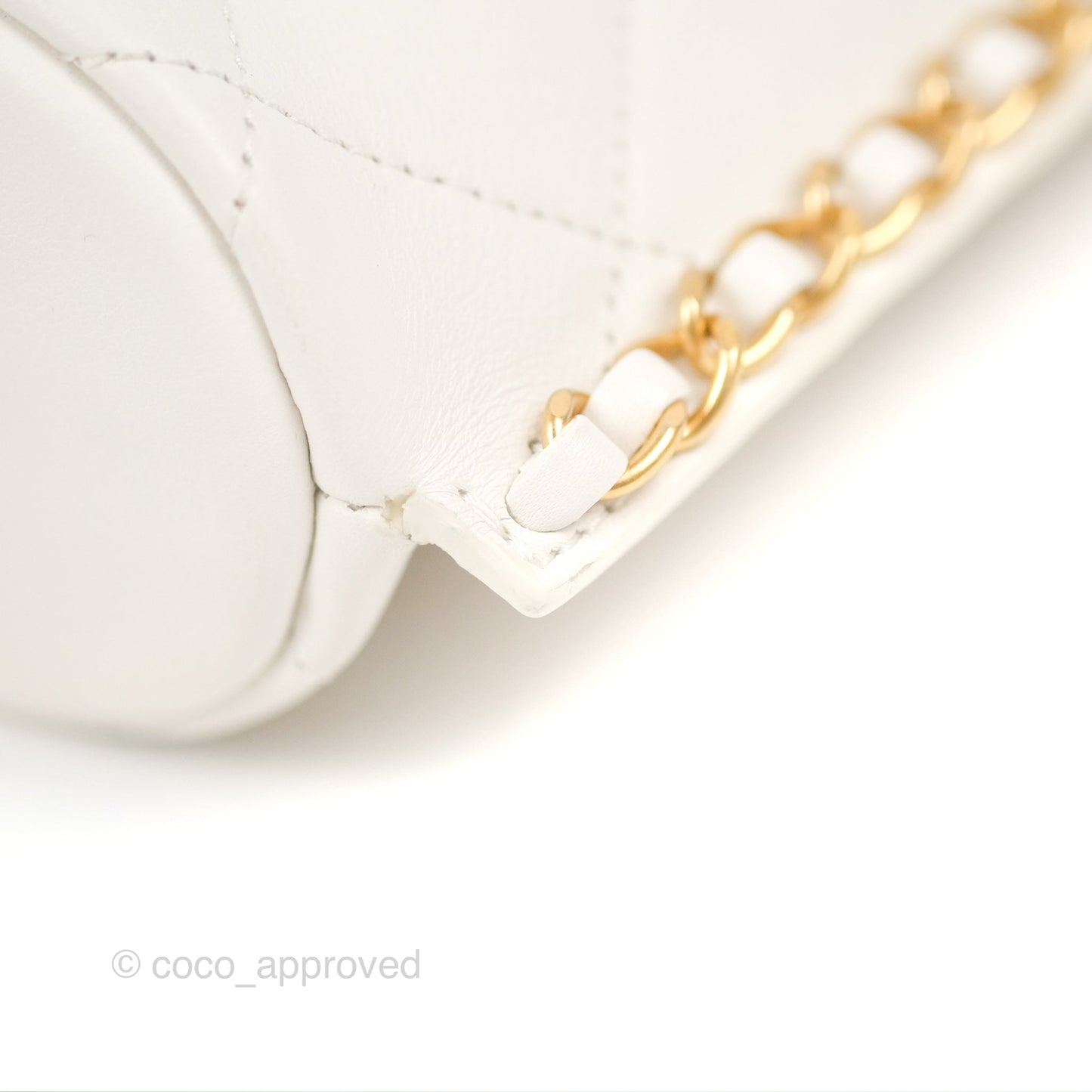 Chanel Hobo Bag White Calfskin Aged Gold Hardware 21S
